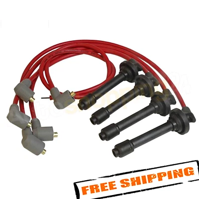 Juego de cables de bujía súper conductor MSD 32349 para 94-97 Acura Integra 1,8 L Vtec Foto 1 de 2