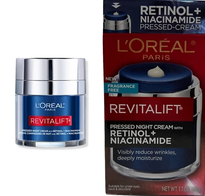 L'oreal Paris Revitalift Pressed Night Cream With Retinol+ Niacinamide 1.7oz NEW - Image 1 of 4
