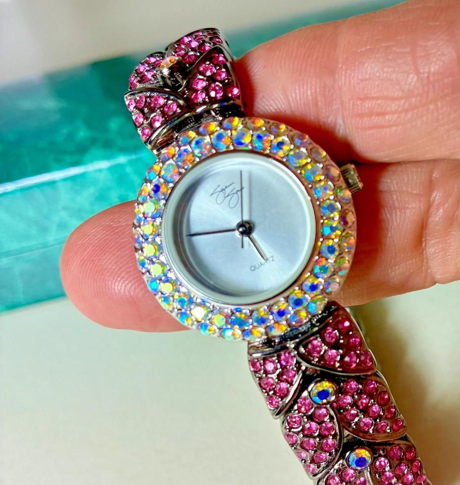 NUEVO Reloj Suzanne Somers Multicolor Banda Piedra Chevron Cristal Foto 1 de 1