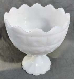 Vtg Napco Milk Glass Cleveland USA #1185 Compote Candy Dish 6 1/2" Tall in EUC - Picture 1 of 7