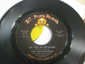 Vinyl 45 Record The Happenings See You In September / He Thinks He's A Hero vg - Foto 1 di 2