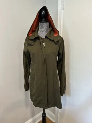 Chaqueta mediana para mujer Vince Camuto verde oscuro nueva sin etiquetas. Cremallera completa. Capucha extraíble Foto 1 de 4