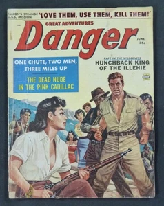 Vintage June 1959 Danger Great Adventures Magazine Men's Aventure Pulp - Picture 1 of 3