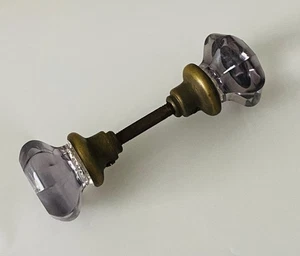 Vtg Amethyst Purple Glass Door Handle Knobs - Picture 1 of 18