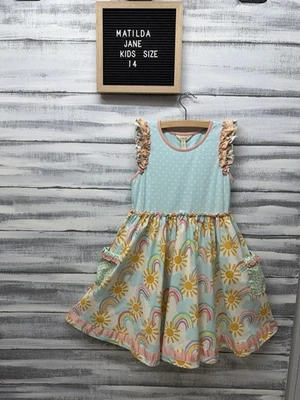 Matilda Jane Sz. 14 Dream Chasers Rainbow Way Dress Easter Spring Sun Dress - Image 1 of 4