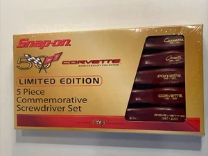 Snap On Tools CHEVY CORVETTE 50th Ann 5pc Commemorative Screwdriver Set Sealed - Imagen 1 de 9