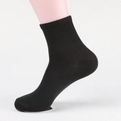1-3 pares de calcetines informales de algodón de negocios para hombre colores lisos calcetines redondos calcetines al tobillo Э Foto 1 de 4