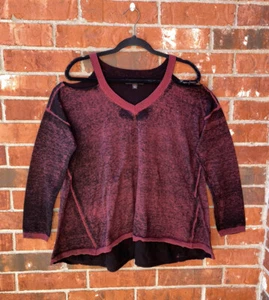 Suéter túnica Rock & Republic XL Burnout hombro frío para mujer - Imagen 1 de 7