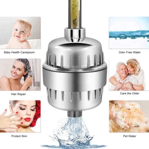 Universal Shower Head Filter System 20-Stage Water Softener F Dry Skin Hair Bath - Picture 1 of 15