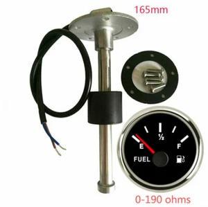 52MM 0-190ohms Fuel Level Gauge with 165MM 6.5" Sender for Fuel Water Level Tank - Bild 1 von 12