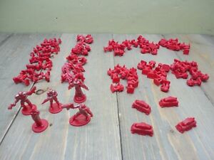 RISK 2210 AD RED BOARD GAME PIECES COMMANDERS STATIONS ROBOTS PARTS MECH USED