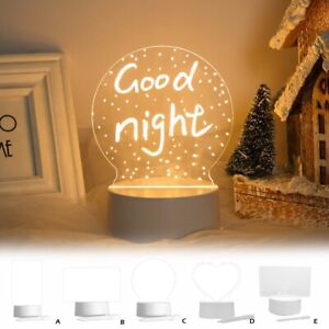Home Office Decoration Lamp Message Board Night Light 5V 1A Tranparent