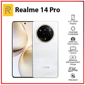 Realme 14 Pro 5G 12GB+512GB WHITE Dual SIM Global Ver. Android Cell Phone - Picture 1 of 5
