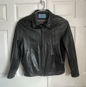 Men’s Kenneth Cole Reaction 100% Black Leather Bomber Jacket XXL READ RE: SIZE - Picture 1 of 16