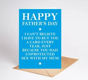 Tarjeta divertida del día del padre tarjeta grosera papá padre padrastro BC863 - Imagen 1 de 3