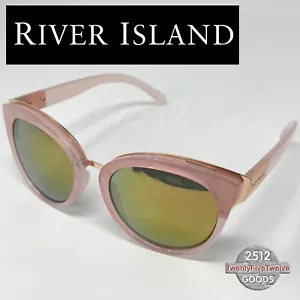 River Island Sunglasses Pink Gold Oversize Womens Ladies Not Polarised X 2 Pair - Picture 1 of 12