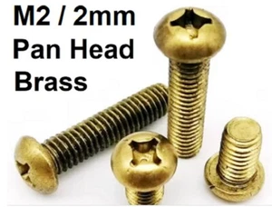 Pan Head M2 2mm Bronze Colour Brass Machine Screws Phillips Cross Head T92 UK - Picture 1 of 5