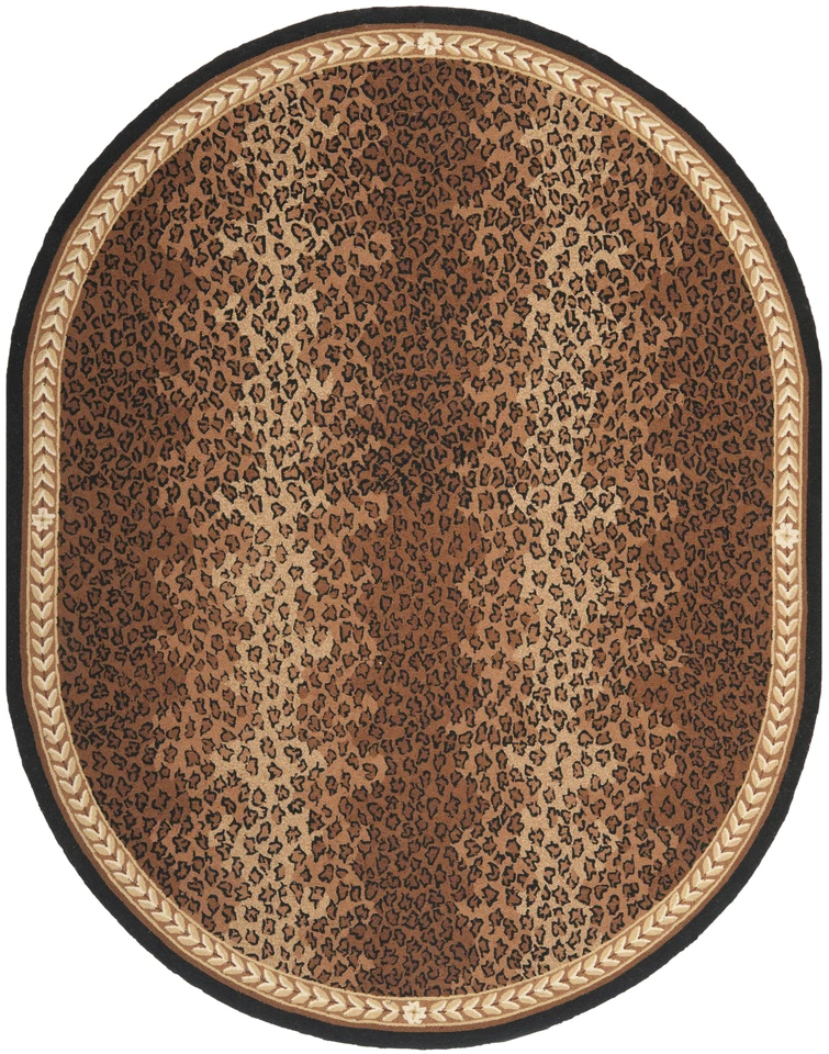 Safavieh HK15-5OV Chelsea 5' x 7' Oval Wool Hand Tufted Animal - Brown