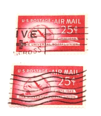 Scott #C44 Boeing Stratocruiser & Globe - UPU 25c 1949 Airmail Mint NH Lot of 2 - Image 1 of 2