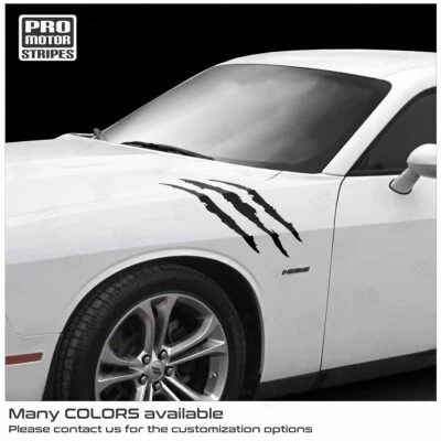 Dodge Challenger 2008-2023 Fender Claw Marks Rips Stripes Decals (Choose Color) - Image 1 of 2
