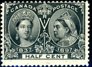 Canada Stamp #50 - Queen Victoria Jubilee (1897) ½¢ (F-U) - Picture 1 of 1