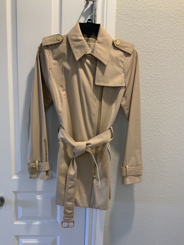 Michael Kors Designer XS Trench asimmetrico doppio seno nuovo senza etichette