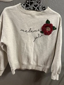 Zara Girls 13-14 Embellished Sweatshirt Sequins Madame Jolie  - Picture 1 of 5