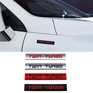 TWIN TURBO Matte Red Metal Decal Sticker Badge Emblem Motors Diesel 3D Racing - Bild 1 von 13