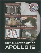 Guyana 2021 MNH Space Stamps Apollo 15 Moon Mission 50th Anniv 5v M/S
