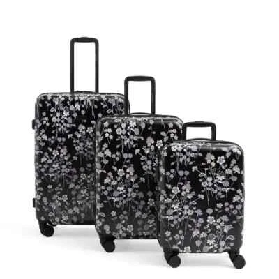 Vera Bradley Hardside 3 Pc. Luggage Set Travel Carry On Holland Bouquet Black - Image 1 of 4