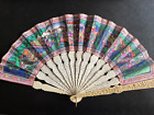 👍19TH CENTURY CHINA CHINESE CANTON HUNDRED FACES FAN 出洋古董扇