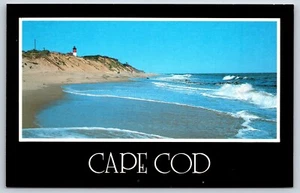 Postcard Nauset Light And Beach, Cape Cod National Seashore, Eastham MA Unposted - Picture 1 of 2