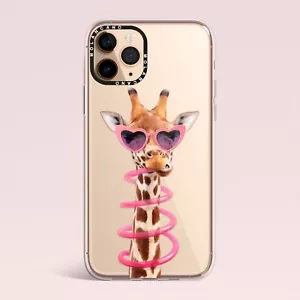 iPhone 16 15 14 13 12 11 Pro Max Plus Case Clear Shockproof Clear Giraffe Cover - Picture 1 of 14