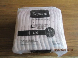 LOT OF 4- Depend Night Defense Adult Incontinence Underwear - Large (4 x 14) - Picture 1 of 6