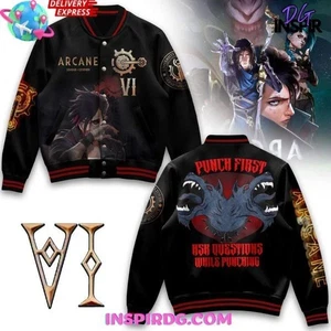 Arcane LOL Vi Special Edition Varsity Baseball Jacket MH - Picture 1 of 4