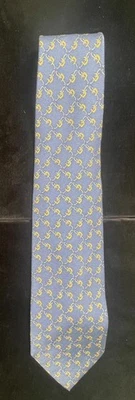 Pierre Balmain 蓝色和金色丝绸领带,状况完好 — 第 1/4 张图片