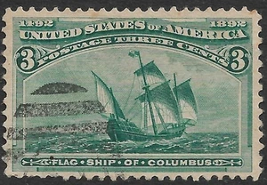 Estados Unidos #232 3c. Buque bandera de Colón emisión usado muy fino - Imagen 1 de 2