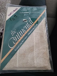 Vtg 15 Ct Cross Stitch fabric Place Mats 2 Woven Fringe MCM Craft World NOS NEW - Picture 1 of 8