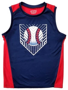 Boys Blue Baseball Muscle Tank Top Athletic T-Shirt Tee Shirt Small 6 - Picture 1 of 2