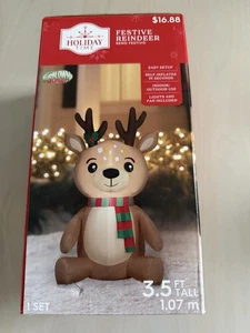 Weihnachten luftgeblasene aufblasbare Gartendekoration Baby festliches Rentier 3,5 Fuß - Bild 1 von 3