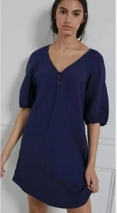 By Anthropologie Taylor Tunic 100% Cotton Dress, Navy, Size Medium New With tags - Picture 1 of 9