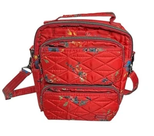 Lug Compass Medium N/S North South Top Handle Crossbody Bouquet Red Bag Purse - Picture 1 of 20