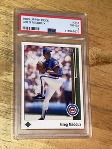1989 Upper Deck #241 - Salón de la fama Greg Maddux Chicago Cubs béisbol PSA 4, Pop 8 - Imagen 1 de 5
