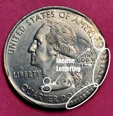 2008-D Brockage Error w/Strong Incuse Letters Arizona State Quarter (1243) - Image 1 of 4