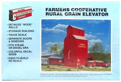 Walthers 933-3036 HO Farmers Cooperative Grain Elevator Building Kit - Image 1 of 4