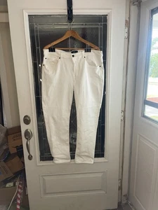 7 For All Mankind Luxe Performance Slimmy Tapered Mens 38X30 Stretch White Jeans - Picture 1 of 10
