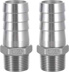 Montaje de barra de manguera de acero inoxidable 304, barra de 1" a rosca macho NPT de 3/4" - Imagen 1 de 4