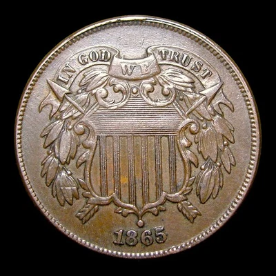 1865 Two Cent Piece 2cp  ---- Stunning Condition Coin ----  #PP165 - Image 1 of 3