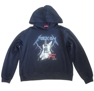 Me.N.U Girls Rock On World Tour Rhinestone Hoodie Long Sleeve Top M(10-12) - Picture 1 of 4