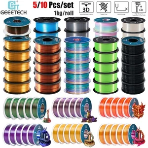 5/10kg Geeetech Silk PLA 3D Drucker Filament Glänzende Seide PLA 1,75mm 1kg/roll - Afbeelding 1 van 78